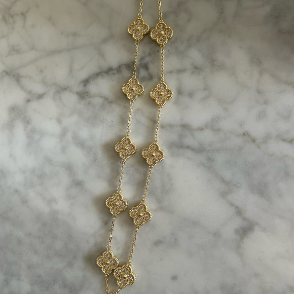 Gold & crystal 10 motif necklace - Picture 2 of 3